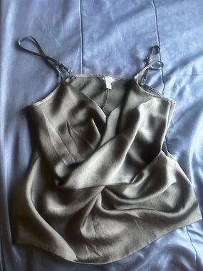 Express Black Satin Cowl Neck Camisole